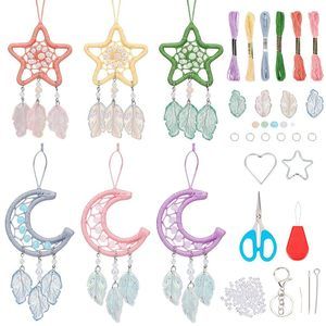 6 Sets Small Star Dream Catcher Kit Diy Mini Moon Dreamcatcher Kit Handmade🦋